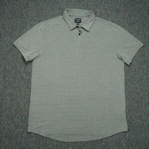 CUTS Clothing Shirt‎ Mens XXL Gray Curve Hem Polo Short Sleeve 2XL